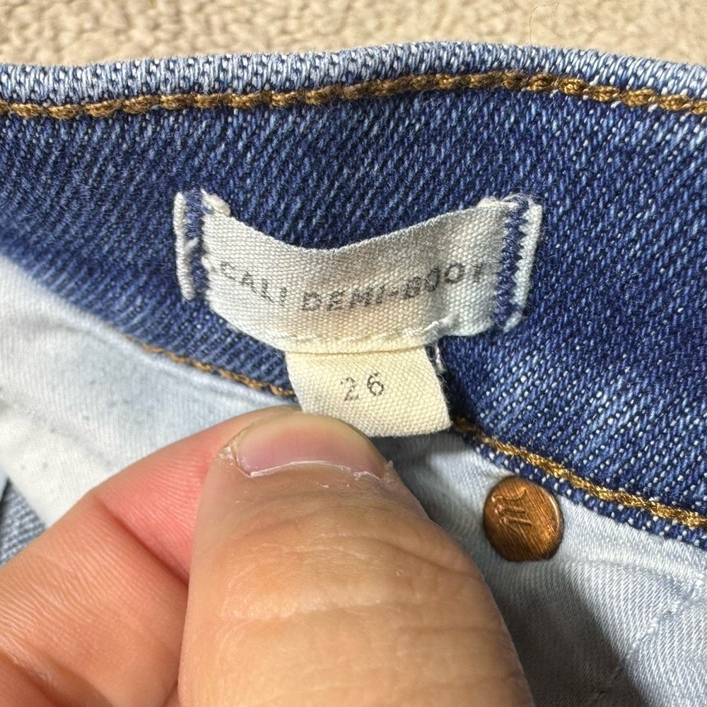 Madewell Jeans Womens 26 Blue Denim Cali Demi-Boot Bootcut Mid Rise Meas 25x24.5 - Picture 8 of 15